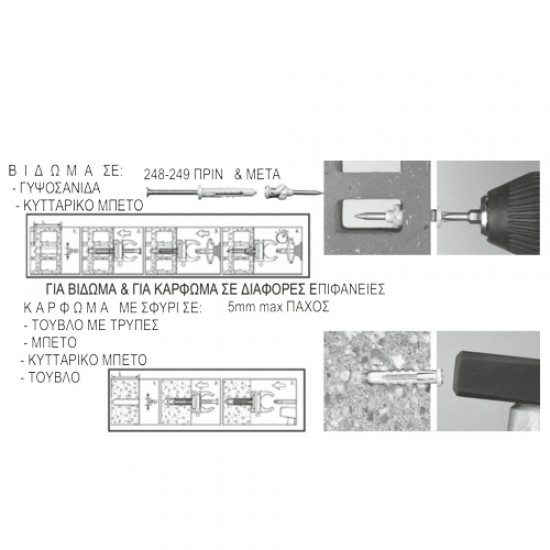 249 | ELFIX™ ΓΥΨΟΣΑΝΙΔΑΣ Φ6xL40mm