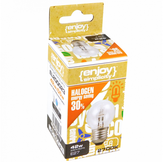 EL200023 | G45 Halogen|42W(>55W)E27|2700k|630lm|{enjoysimplicity}™