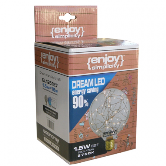 EL125127 | DreamLED Stars G125|1.5W E27|2700k|30lm| {enjoysimplicity}™