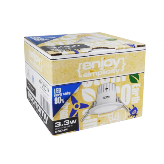 EL191136 | LED DownLight Φ90xh58mm|3.3W/6500k|260lm|{enjoysimplicity}™ EL191136 | LED DownLight Φ90xh58mm|3.3W/6500k|260lm|{enjoysimplicity}™