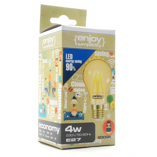 EL825601 | LED FILLAMENT AMBER|A60 4W(>35w) E27|<2000k|320lm|{enjoysimplicity}™