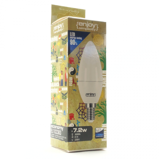 EL102386 | LED B37|7.2W(>60W)Ε14|6500k|860lm|{enjoysimplicity}™