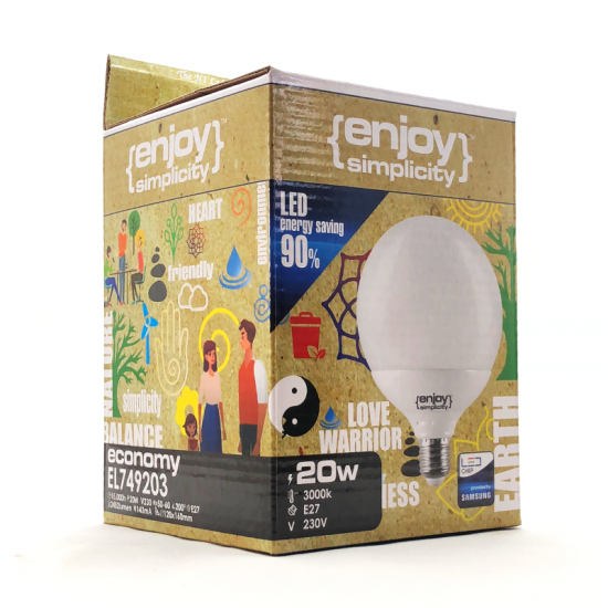 EL749202 | LED BALL G120|20W(>150W)Ε27|2700k|2452lm|{enjoysimplicity}™ EL749202 | LED BALL G120|20W(>150W)Ε27|2700k|2452lm|{enjoysimplicity}™