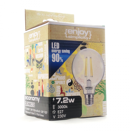 EL822854 | LED FILLAMENT CLEAR|G95 7.2W(>60w) E27|2700k|806lm|{enjoysimplicity}™
