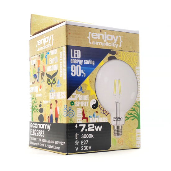 EL822863 | LED FILLAMENT CLEAR|G125 8W(>75w) E27|2700k|1060lm|{enjoysimplicity}™
