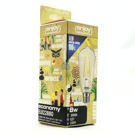 EL822921 | LED FILLAMENT CLEAR DIM|ST64 4.8W(>40w) E27|6500k|470lm|{enjoysimplicity}™