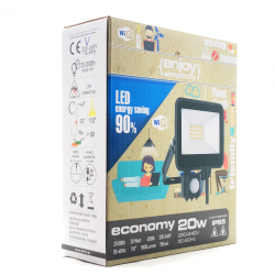 EL198824 | LED FloodLight black SENSOR IP65/IP54|20W|4000k|1800lm|L132.2xW151.5xH52mm|{enjoysimplicity}™ EL198824 | LED FloodLight black SENSOR IP65/IP54|20W|4000k|1800lm|L132.2xW151.5xH52mm|{enjoysimplicity}™