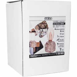 EL327110 | ΜΠΕΖ ΜΑΡΜΑΡΙΝΟΣ ΕΠΙΤΡΑΠΕΖΙΟΣ ΚΥΒΟΣ E27|Φ95mm|1.8mt Μαύρο Καλώδιο + ΙΙ Φίς + Διακοπτάκι|{enjoysimplicity}™