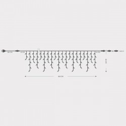 ΒΡΟΧΗ, 144 LED 5mm, 230V, ΕΠΕΚΤΑΣΗ ΕΩΣ 8, ΠΡΟΕΚΤΑΣΗ ΠΑΡΟΧΗΣ 150cm, ΠΡΑΣΙΝΟ ΚΑΛΩΔΙΟ, ΚΑΟΥΤΣΟΥΚ, ΘΕΡΜΟ ΛΕΥΚΟ LED, 300cmx60cm,  ΙΡ65