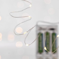 ΣΕΙΡΑ 20 MINI LED, ΜΠΑΤΑΡΙΑΣ, 3xAA, ΠΡΟΕΚΤΑΣΗ ΠΑΡΟΧΗΣ 10cm, ΑΣΗΜΙ ΧΑΛΚΟΣ, DAYLIGHT LED, ΑΝΑ 10cm, IP20