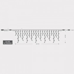 ΒΡΟΧΗ, 144 LED 3mm, 36V, ΕΠΕΚΤΑΣΗ ΩΣ 3, ΜΕ ΜΕΤΑΣΧΗΜΑΤΙΣΤΗ, ΠΡΟΕΚΤΑΣΗ ΠΑΡΟΧΗΣ 300cm, ΠΡΑΣΙΝΟ ΚΑΛΩΔΙΟ,ΘΕΡΜΟ ΛΕΥΚΟ LED,300x60cm (5/7/5/7), ΙΡ44