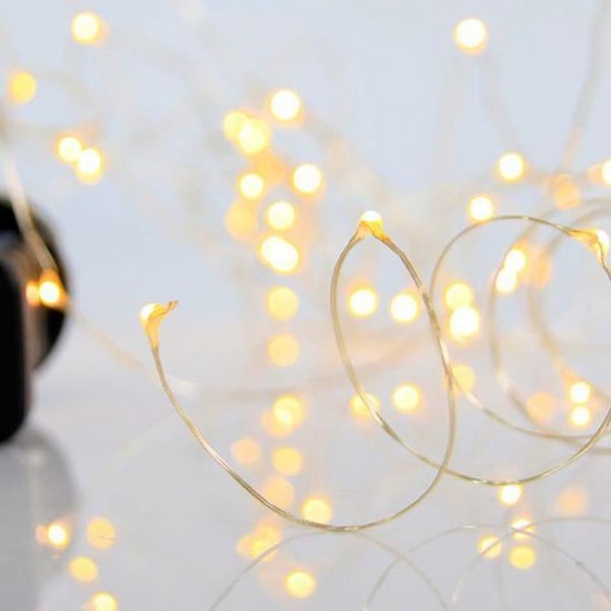 ΣΕΙΡΑ, 100 ΜΙΝΙ LED, 4,5V, 8 ΠΡΟΓΡΑΜΜΑΤΑ, ΜΕ ΜΕΤΑΣΧΗΜΑΤΙΣΤΗ, ΠΡΟΕΚΤΑΣΗ ΠΑΡΟΧΗΣ 500cm, ΑΣΗΜΙ ΧΑΛΚΟΣ, DAYLIGHT LED,ANA 10cm,ΙΡ44