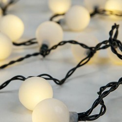ΣΕΙΡΑ, 80 LED 3mm, 31V, ΘΕΡΜΕΣ ΛΕΥΚΕΣ ΜΠΑΛΙΤΣΕΣ Φ2cm, ΜΕ ΜΕΤΑΣΧΗΜΑΤΙΣΤΗ, ΠΡΟΕΚΤΑΣΗ ΠΑΡΟΧΗΣ 300cm, ΠΡΑΣΙΝΟ ΚΑΛΩΔΙΟ, ΑΝΑ 8cm, IP44