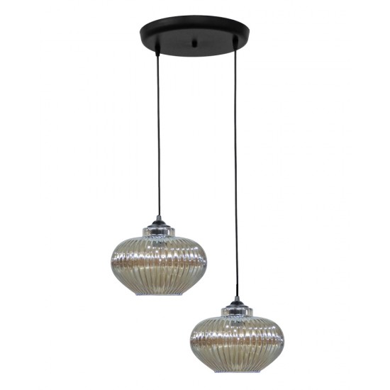 Κρεμαστό φωτιστικό ανισόπεδο RIGATO/2 BL-FUME ΓΥΑΛΙΝΟ