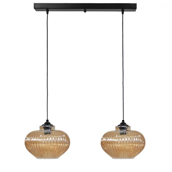 Κρεμαστό φωτιστικό RIGATO/2 RAGA BL-MELI ΓΥΑΛΙΝΟ