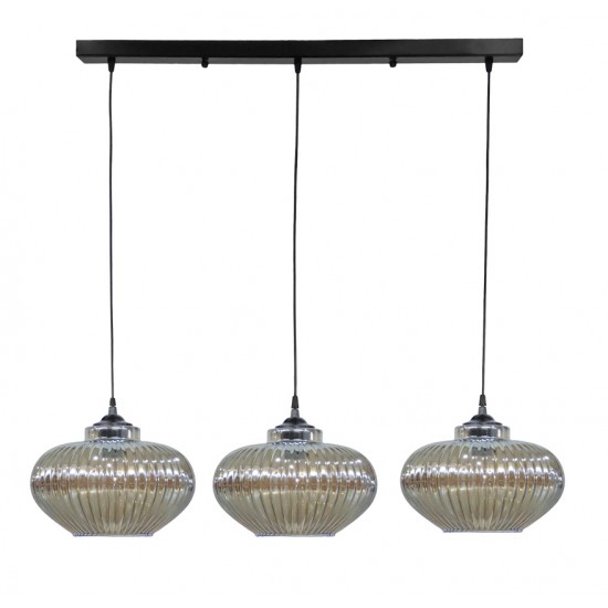 Κρεμαστό φωτιστικό RIGATO/3 RAGA BL-FYME ΓΥΑΛΙΝΟ