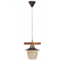 Κρεμαστό φωτιστικό με γυαλί μελί R-98CABLE 1L BRONZE
