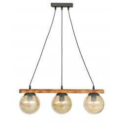 Κρεμαστό φωτιστικό με γυαλιά μελί R-600 CABLE RAGA 3/L WOOD