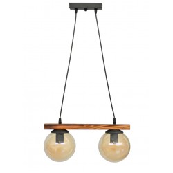 Κρεμαστό φωτιστικό με γυαλιά μελί R-600 CABLE RAGA 2/L WOOD