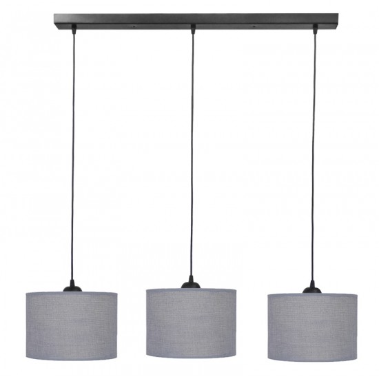 ΗΚ-04RAGA /3L ΓΚΡΙ-BL Μοντέρνο φωτιστικό ράγα 3φωτο κύλινδρος