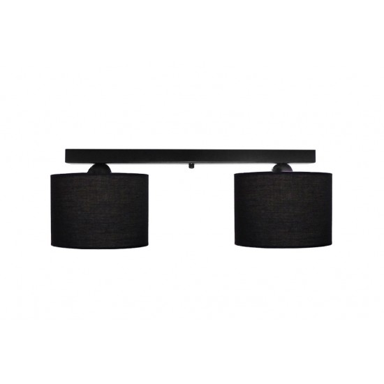 ΗΚ-03CE 2L RAGA ΜΑΥΡΟ-BL Μοντέρνο φωτιστικό οροφής ράγα 2φωτο κύλινδρος