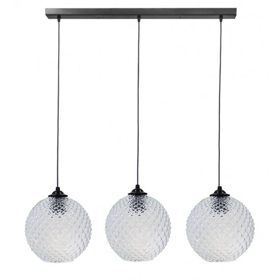 Κρεμαστό φωτιστικό 5010/3 RAGA BL-TRANSPARANTE ΓΥΑΛΙΝΟ