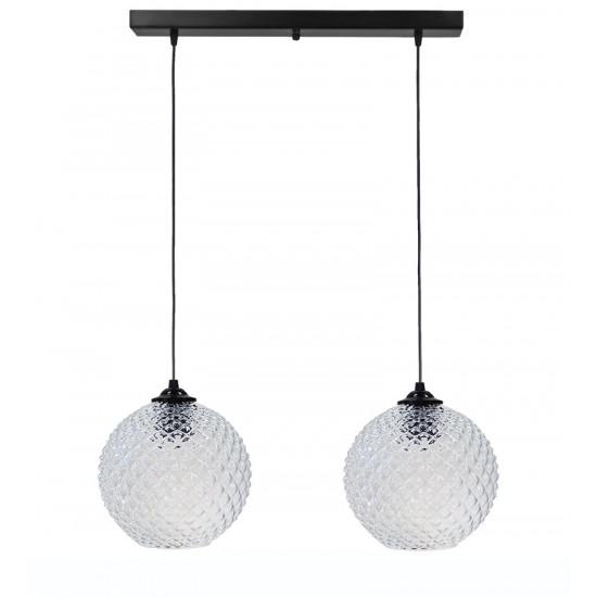 Κρεμαστό φωτιστικό 5010/2 RAGA BL-TRANSPARANTE ΓΥΑΛΙΝΟ