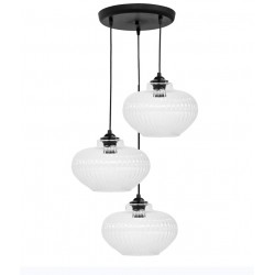 RIGATO/3 BL-TRANSPARANTE ΓΥΑΛΙΝΟ Κρεμαστό φωτιστικό ανισόπεδο