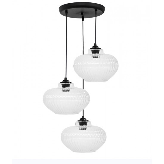 RIGATO/3 BL-TRANSPARANTE ΓΥΑΛΙΝΟ Κρεμαστό φωτιστικό ανισόπεδο RIGATO/3 BL-TRANSPARANTE ΓΥΑΛΙΝΟ Κρεμαστό φωτιστικό ανισόπεδο