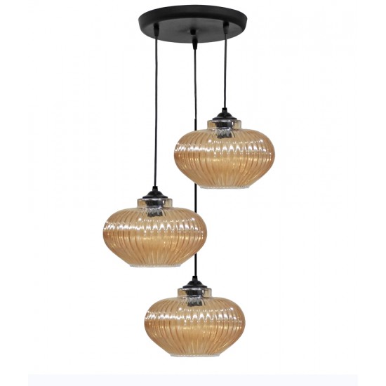 RIGATO/3 BL-MELI ΓΥΑΛΙΝΟ Κρεμαστό φωτιστικό ανισόπεδο