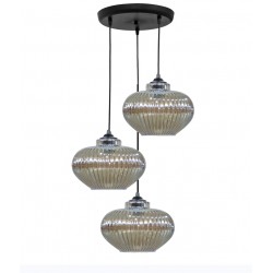 RIGATO/3 BL-FUME ΓΥΑΛΙΝΟ Κρεμαστό φωτιστικό ανισόπεδο