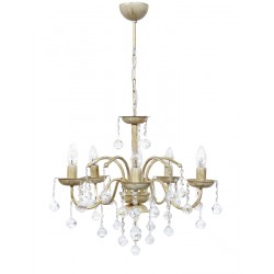 BISTRO/5L WHITE-BRONZE ΠΟΛΥΦΩΤΟ Ε/14 ΚΕΡΙ ΜΕ ΚΡΥΣΤΑΛΛΑ