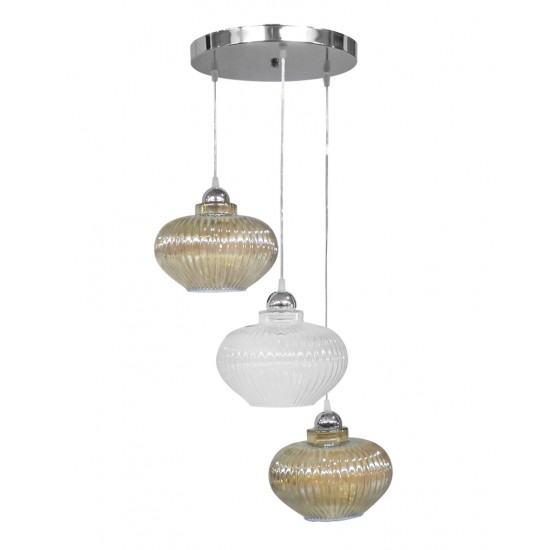 RIGATO/3L PENDEL NIKEL-2-COLOUR  ΚΡΕΜΑΣΤΟ ΑΝΙΣΟΠΕΔΟ ΓΥΑΛΙΝΟ