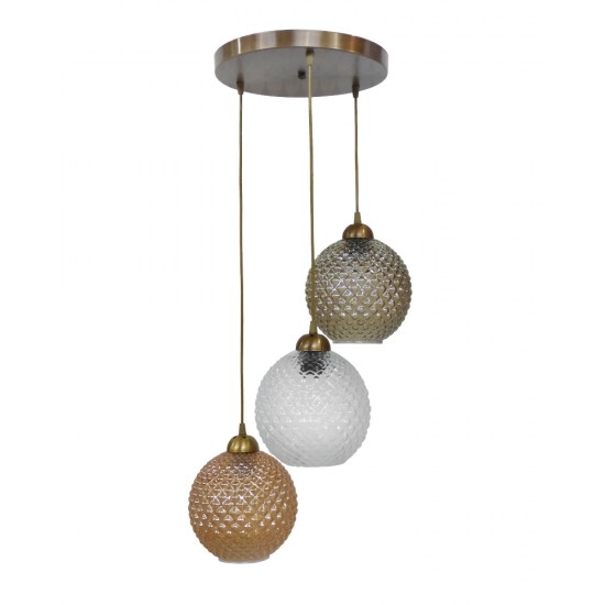 GL-5010 PENDEL 3/L BRONZE-TRICOLORE BALL ΚΡΕΜΑΣΤΟ