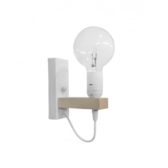 E/27AP FLAT WHITE ΑΠΛΙΚΑ ΞΥΛΙΝΗ ΝΤΟΥΙ Ε/27