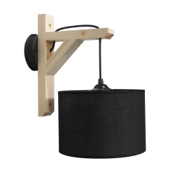 HKF-03AP WOOD ΜΑΥΡΟ-NATURAL ΑΠΛΙΚΑ Ε/27 ΞΥΛΟ-ΑΜΠΑΖΟΥΡ