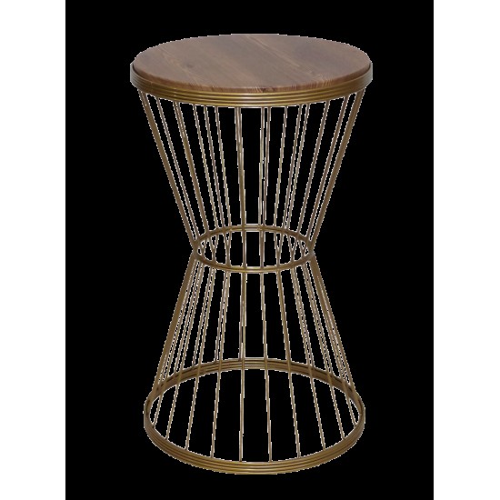 Τραπεζάκι βοηθητικό -Β- ΚΛΕΨΥΘΡΑ Η58 x Φ35cm χρυσό ματ μεταλλικό/καφέ ξύλο Τραπεζάκι βοηθητικό -Β- ΚΛΕΨΥΘΡΑ Η58 x Φ35cm χρυσό ματ μεταλλικό/καφέ ξύλο