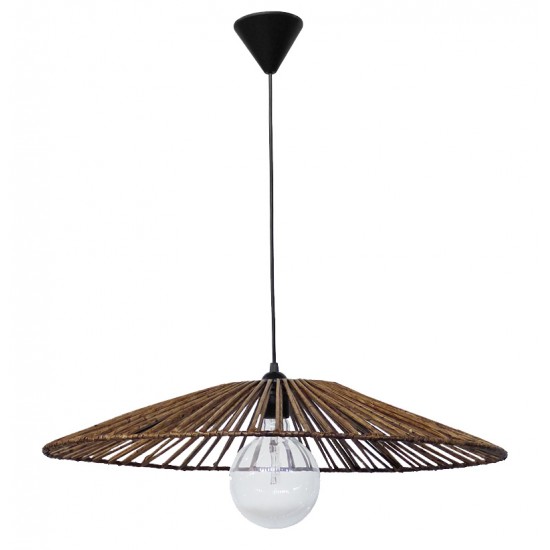 VC-A- 1L BROWN ΚΡΕΜΑΣΤΟ Φ60 Ε/27 ΚΩΝΙΚΟ ΣΤΥΛ ΜΠΑΜΠΟΥ h85xΦ60