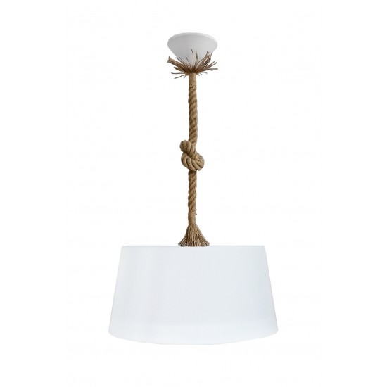 DRUM 1L ROPE WHITE-UT-WH Φ35 PENDEL ΚΡΕΜΑΣΤΟ ΠΛΑΣΤΙΚΟ Ε/27 ME ΣΧΟΙΝΙ
