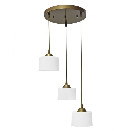 DRUM/14 PENDEL 3/L WHITE-GOLD ΚΡΕΜΑΣΤΟ