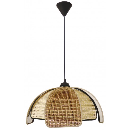 ΗΚ-60 1/L 2-ΧΡΩΜΟ ΨΑΘΑ ΠΕΤΑΛΑ BROWN-NATURAL ΚΡΕΜΑΣΤΟ RATTAN