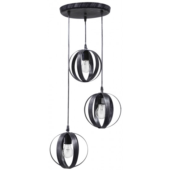 Κρεμαστό φωτιστικό μεταλλικό LAMA 3/L PENDEL SILVER