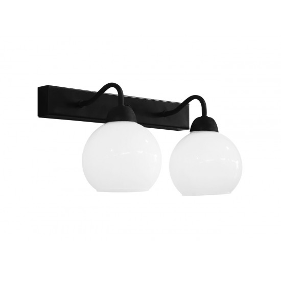 Φωτιστικό ράγα 2φωτη  AS-14ΑΡ 2/L RAGA BL-WH ΑΠΛΙΚΑ ΜΕΤ-ΓΥΑΛΙ