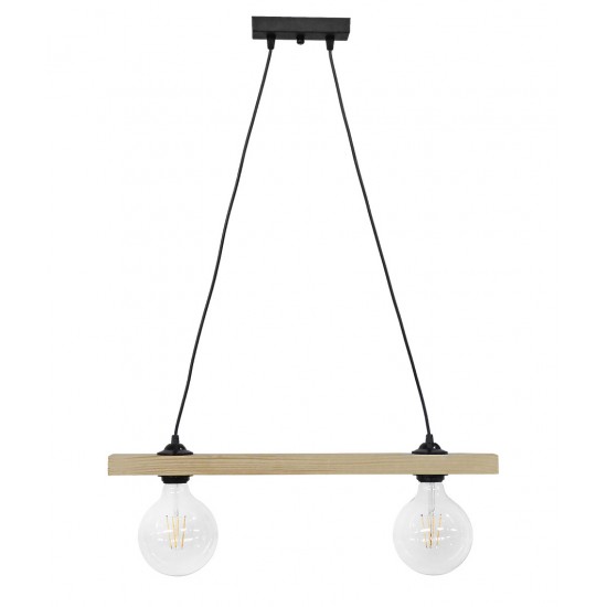 Ράγα μοντέρνο φωτιστικό Ε/27 RAGA 2L CABLE WOOD