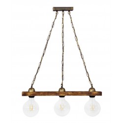 Ράγα μοντέρνο φωτιστικό Ε/27 RAGA 3L CHAIN WOOD