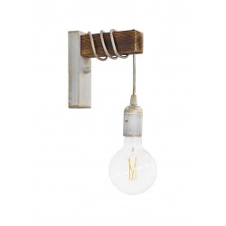 Φωτιστικό τοίχου Ε/27ΑΡ SQUARE WH-BR ΑΠΛΙΚΑ ΞΥΛΟ