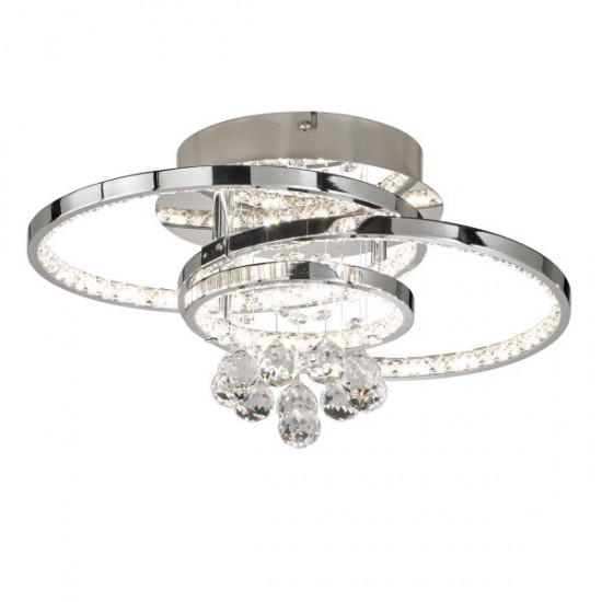 Οροφής led "Medley" 37w 2500lm (χρώμιο με κρύσταλλα)