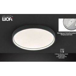 Πλαφονιέρα led "Dubai" Ø45 27,5w 2400lm Ανθρακί