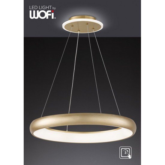 Κρεμαστό Led "Poona" 39w 3300lm Ø60cm χρυσό ματ