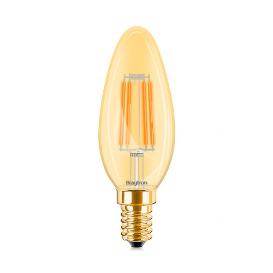 Λάμπα led κερί filament μελί 4W E14 2200K